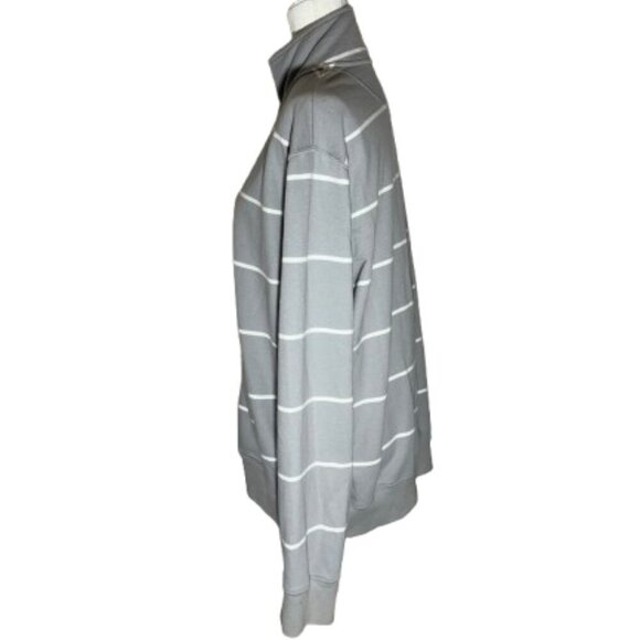 Merona Gray and White Striped Full Zip Jacket - Large - Picture 5 of 6